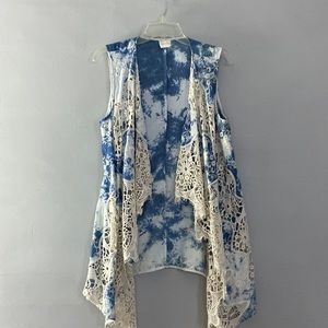 Chicos Tie Dye and Lace Vest